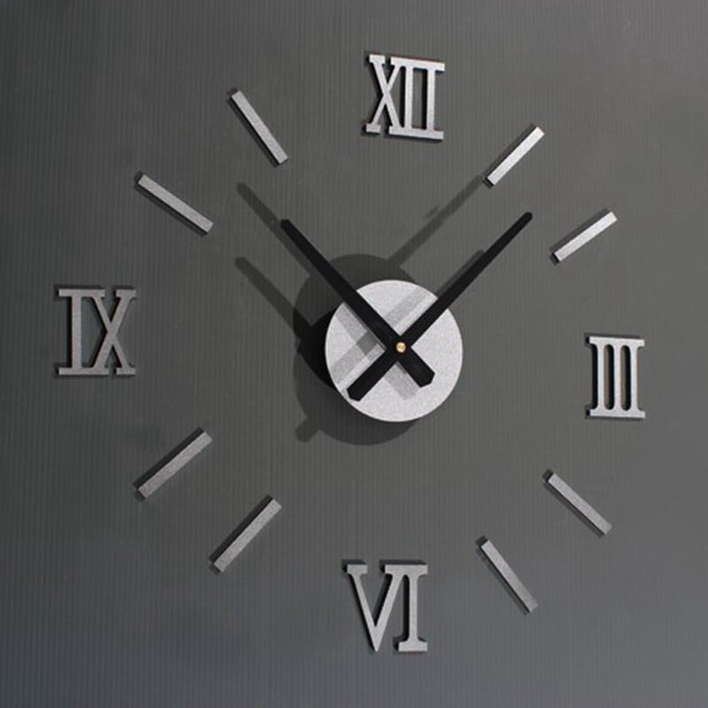 Ceasuri de perete cu număr digital de la Roma, oglindă acrilice 3D, ceas scurt silențios pentru sufragerie, decor modern de perete de acasă