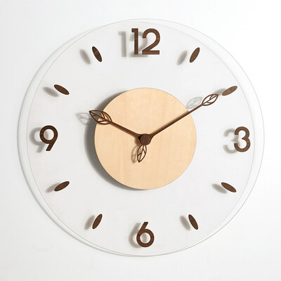 DIY Noutate Home Decor Nuc Negru Bușten Ceasuri din lemn Ceas de perete din acril pentru decorarea camerei de zi Ceas de perete din lemn