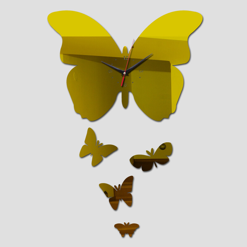 Nou perete mare fluture acrilic oglindă ceas ceas de perete cuarț autocolante acrilice design modern decorarea peretelui acasă