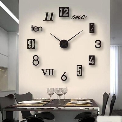 Modernaus dizaino didelis sieninis laikrodis 3D DIY Kvarciniai laikrodžiai Dekoras Veidrodis Akrilas Namų laikrodžiai Horloge Svetainės lipdukai Mada Z9M5