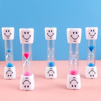 Smiling Face Tooth Brushing Κλεψύδρα 3 λεπτών Dental Sand Time Meter Sandglass for Children Παιδικό Δώρο Διακόσμηση σπιτιού