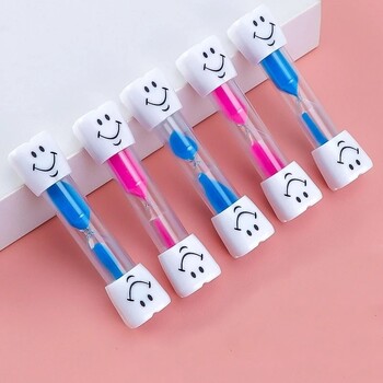 Smiling Face Tooth Brushing Κλεψύδρα 3 λεπτών Dental Sand Time Meter Sandglass for Children Παιδικό Δώρο Διακόσμηση σπιτιού