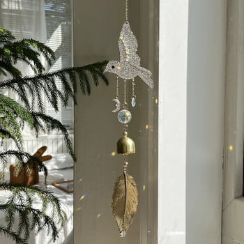 3D Diamond Hummingbird Leaf Sun Catcher Διακόσμηση σπιτιού με κρυστάλλινη σφαίρα Διακοσμητικό μενταγιόν κήπου