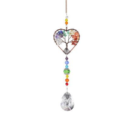Catcher de lumină de cristal Arborele vieții Ornament de cristal Producător de curcubeu Prismă de cristal Pandantiv Chakra Fereastră Decor de grădină de casă