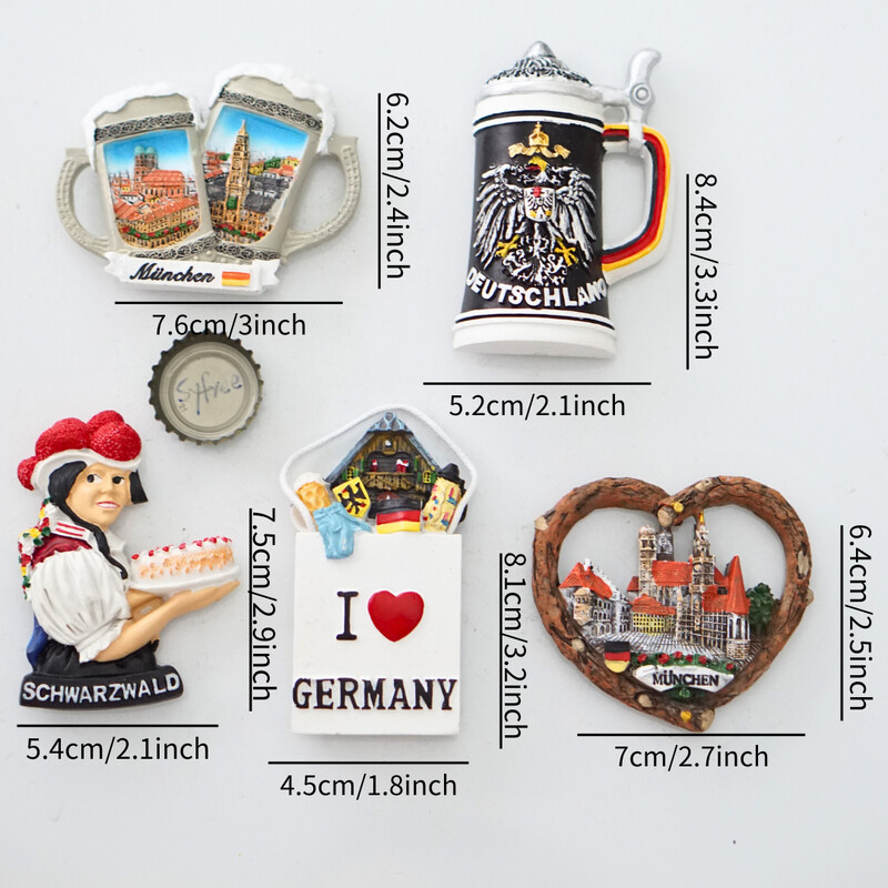 Magneți pentru frigider Germania, autocolante pentru frigider de călătorie Munchen Germania, decorațiuni pentru bucătărie în stil german, cadouri creative