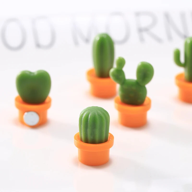 6 buc. Magneți de frigider Drăguț Mini Set de vaze cu plante suculente Magnet Button Cactus Frigider Message Sticker Magn