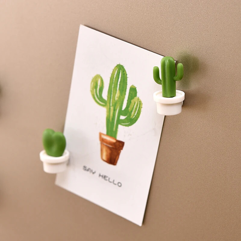 6 buc. Magneți de frigider Drăguț Mini Set de vaze cu plante suculente Magnet Button Cactus Frigider Message Sticker Magn