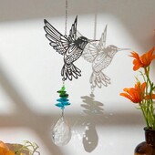 1 buc Cristal Suncatcher Animal Colibri Prismă Pandantiv cu bile pentru casăFereastrăPereteGrădină în aer liberAdunare de luminiDecorareRechizite pentru petreceri