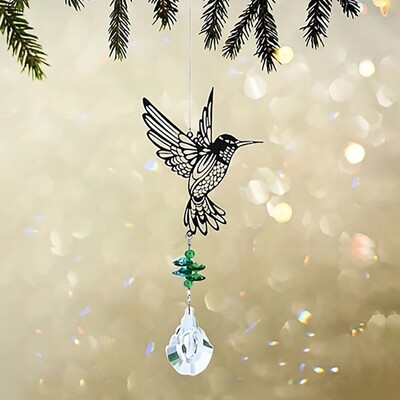 1 buc Cristal Suncatcher Animal Colibri Prismă Pandantiv cu bile pentru casăFereastrăPereteGrădină în aer liberAdunare de luminiDecorareRechizite pentru petreceri