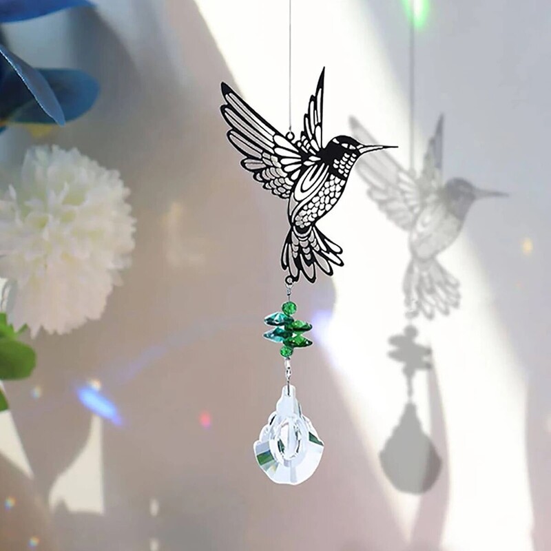1 buc Cristal Suncatcher Animal Colibri Prismă Pandantiv cu bile pentru casăFereastrăPereteGrădină în aer liberAdunare de luminiDecorareRechizite pentru petreceri