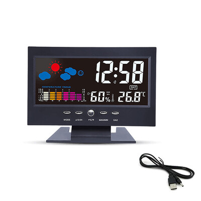 Termometru cu alarmă reîncărcabilă LED Contor de temperatură Ceas de sufragerie