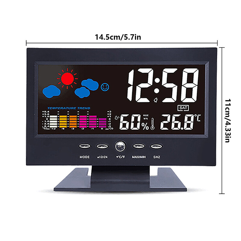 Termometru cu alarmă reîncărcabilă LED Contor de temperatură Ceas de sufragerie