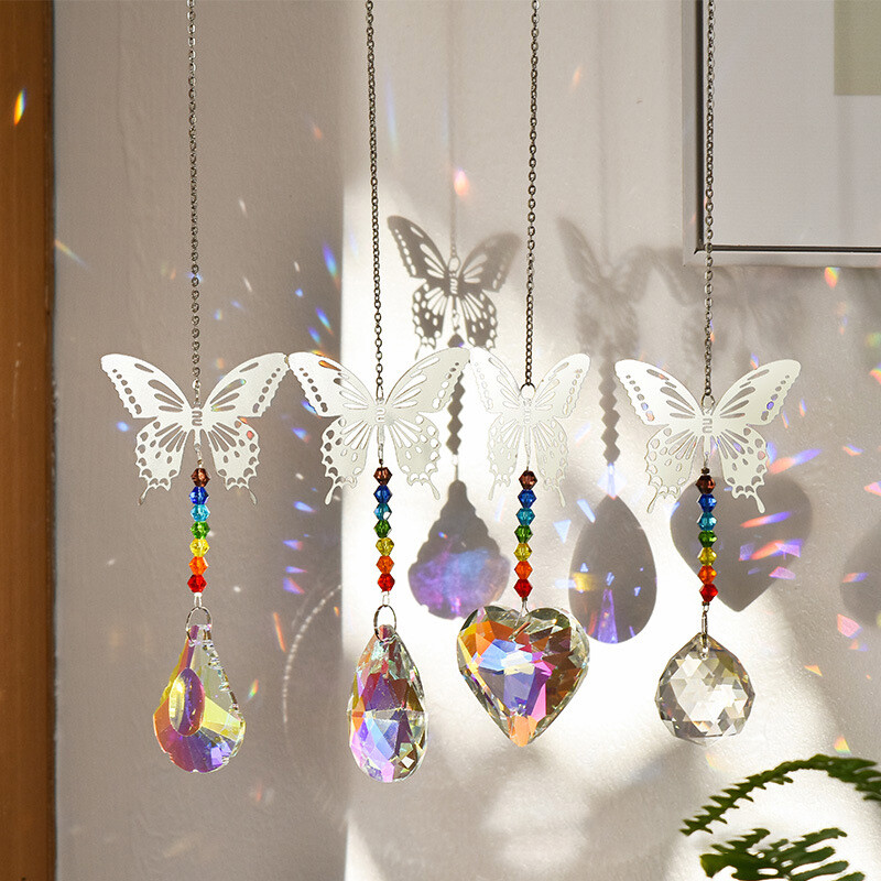 Fluture Suncatcher Cristal Suncatcher Pandantive cu diamante Creative Sun Catcher Chaser Ornament Home Window Garden Decor
