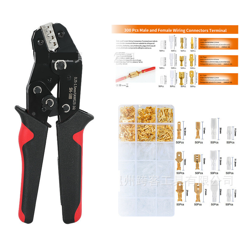 SN58B/48B пружинни клещи за кримпване 300PCS/270PCS/315PCS голи терминални кримпващи втулки Монтирайте клемна скоба