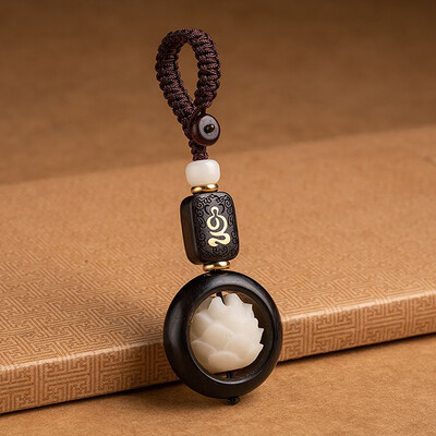 Nou budism, flori de lotus, breloc, accesorii, din lemn, Buddha, margele norocoase, breloc, pandantiv, geantă de mașină, breloc, cadou budist