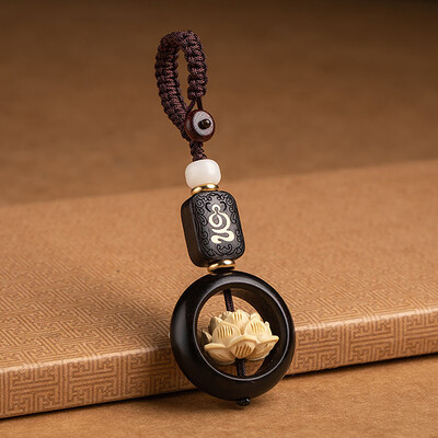 Nou budism, flori de lotus, breloc, accesorii, din lemn, Buddha, margele norocoase, breloc, pandantiv, geantă de mașină, breloc, cadou budist