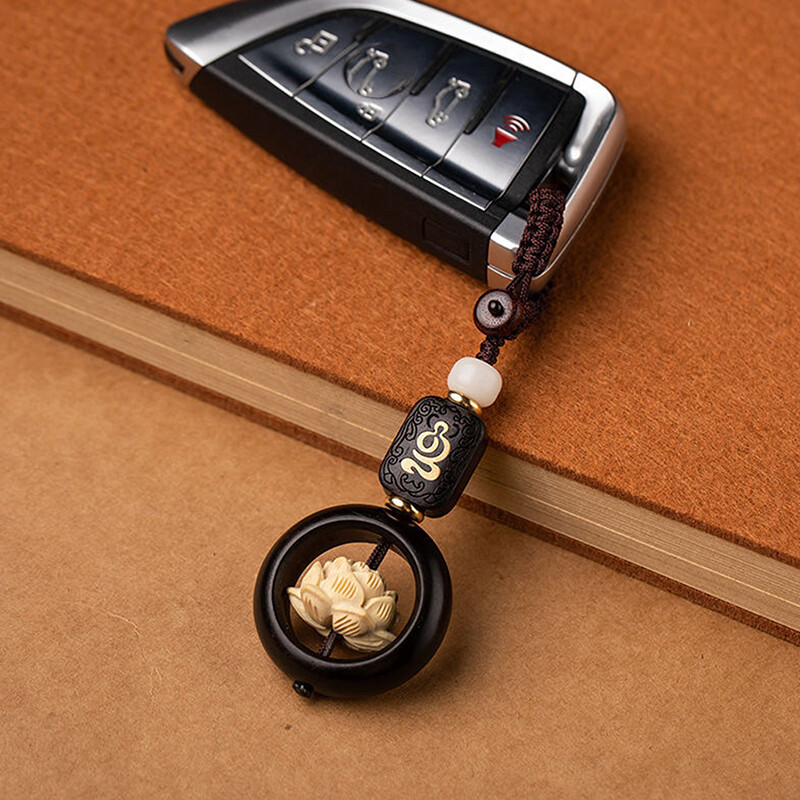 Nou budism, flori de lotus, breloc, accesorii, din lemn, Buddha, margele norocoase, breloc, pandantiv, geantă de mașină, breloc, cadou budist