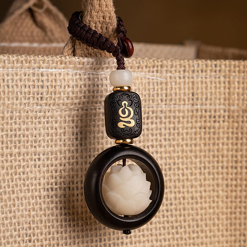 Nou budism, flori de lotus, breloc, accesorii, din lemn, Buddha, margele norocoase, breloc, pandantiv, geantă de mașină, breloc, cadou budist