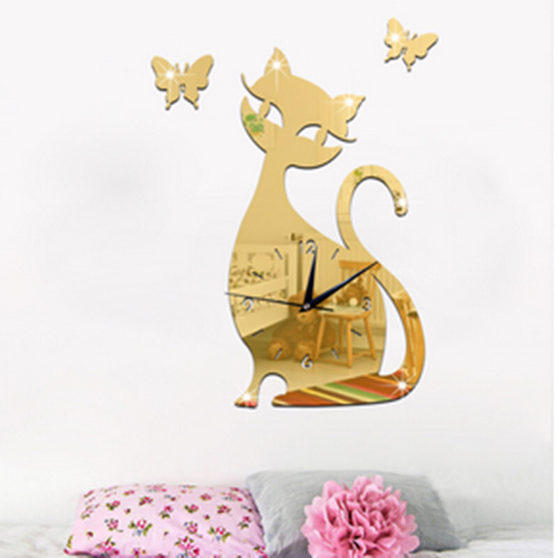 Naujas Creative kvarcinis sieninis laikrodis svetainės miegamojo sieninis laikrodis mielas juodos katės sieninis laikrodis