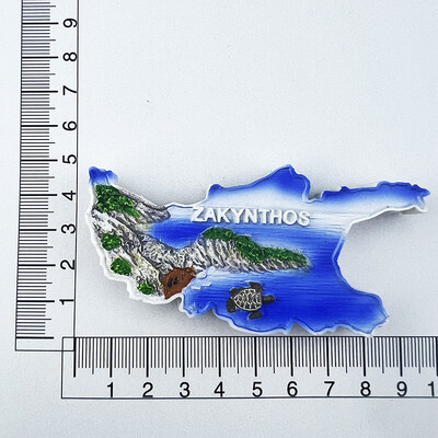 Magneti de frigider pentru Grecia Zakynthos Suveniruri turistice Autocolante pentru frigider Decor pentru casa Cadouri de nunta Panou cu mesaje Autocolante magnetice