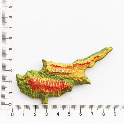 Magneți pentru frigider Wold Turistic Suvenir Harta Ciprului Suvenir de călătorie Autocolant magnetic pentru frigider 3D Rășină Magnetic pentru decorarea interioară