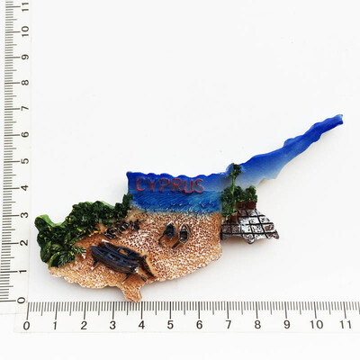 Magneți pentru frigider Wold Turistic Suvenir Harta Ciprului Suvenir de călătorie Autocolant magnetic pentru frigider 3D Rășină Magnetic pentru decorarea interioară