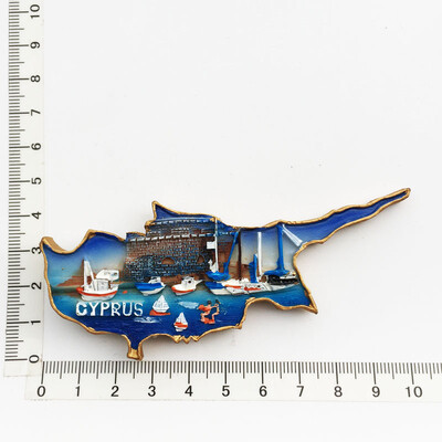 Magneți pentru frigider Wold Turistic Suvenir Harta Ciprului Suvenir de călătorie Autocolant magnetic pentru frigider 3D Rășină Magnetic pentru decorarea interioară