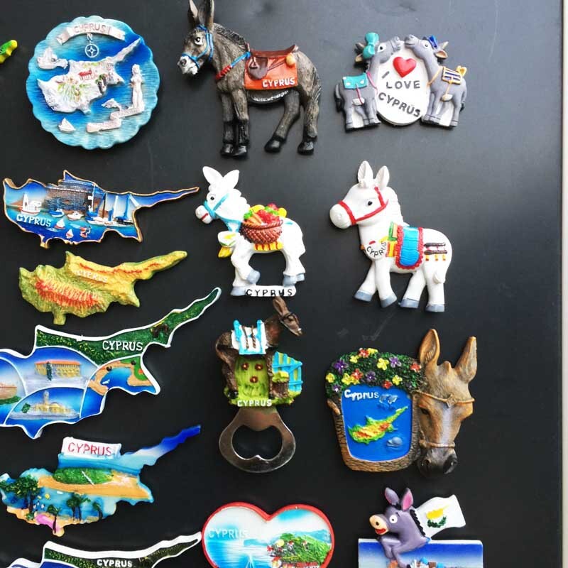 Magneți pentru frigider Wold Turistic Suvenir Harta Ciprului Suvenir de călătorie Autocolant magnetic pentru frigider 3D Rășină Magnetic pentru decorarea interioară