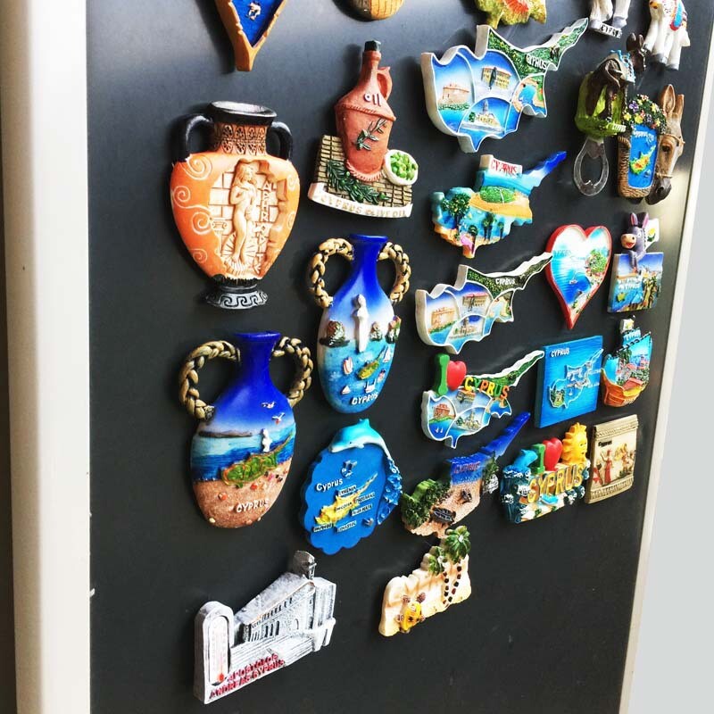 Magneți pentru frigider Wold Turistic Suvenir Harta Ciprului Suvenir de călătorie Autocolant magnetic pentru frigider 3D Rășină Magnetic pentru decorarea interioară