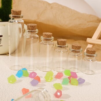 10 τμχ DIY Wishing Bottle Mini Glass Bottles with Cork Διάφανο μπουκάλι άδειο μήνυμα Αξεσουάρ διακόσμησης Χριστουγεννιάτικου γαμήλιου πάρτι