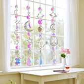 1 buc. Galaxy Stars Moon Crystal suspendat Sun Light Catcher pentru grădină în aer liber, acasă, dormitor, B & B, perete AB, decorare suspendată