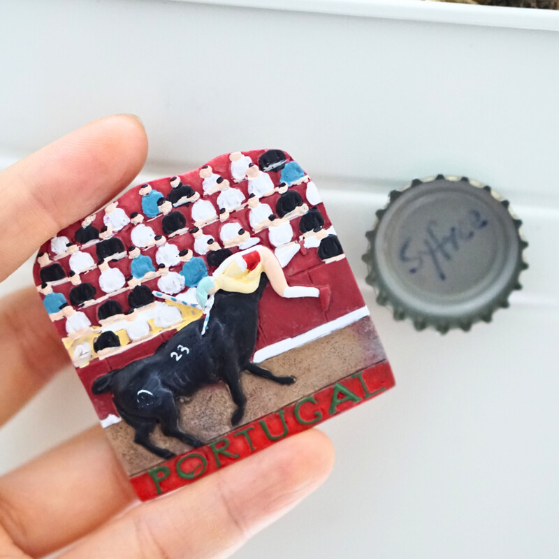 1buc, magneți pentru frigider Portugalia, Lisabona Madeira Portugalia Lisabona Autocolante pentru frigider pentru luptă cu tauri, decorațiuni colorate pentru bucătărie pentru casă