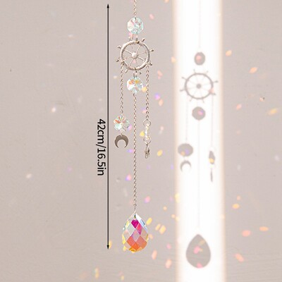 Cristal Suncatcher Luna Steaua Curcubeu Sun Catcher Pandantiv Wind Chime Pandantive Sun Catcher Pandantive Grădină în aer liber Curtea agățată Decor
