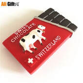 Simulare creativa Ciocolata cu lapte Magneti 3D pentru frigider, Suveniruri de calatorie, Autocolante magnetice pentru frigider, Vanzare calda Elvetia