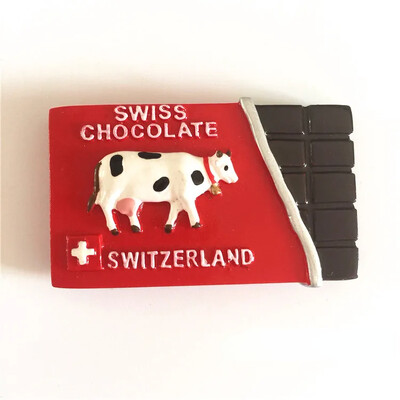 Simulare creativa Ciocolata cu lapte Magneti 3D pentru frigider, Suveniruri de calatorie, Autocolante magnetice pentru frigider, Vanzare calda Elvetia