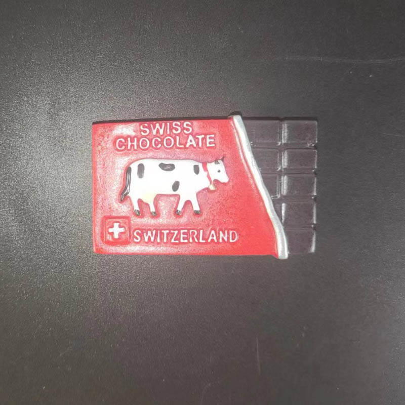 Simulare creativa Ciocolata cu lapte Magneti 3D pentru frigider, Suveniruri de calatorie, Autocolante magnetice pentru frigider, Vanzare calda Elvetia