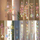 Cristal Diamond Moon Sun Catcher Fluture Lotus Curcubeu Decor de Crăciun Decor Grădină Casa Clopoței