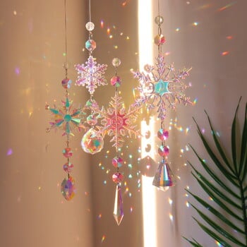 Crystal Diamond Moon Sun Catcher Butterfly Lotus Rainbow Χριστουγεννιάτικη Διακόσμηση Σπίτι Κήπος Διακόσμηση Wind Chime