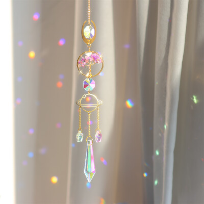 Cristal Diamond Moon Sun Catcher Fluture Lotus Curcubeu Decor de Crăciun Decor Grădină Casa Clopoței