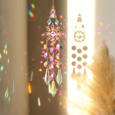 Cristal Diamond Moon Sun Catcher Fluture Lotus Curcubeu Decor de Crăciun Decor Grădină Casa Clopoței
