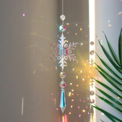 Cristal Diamond Moon Sun Catcher Fluture Lotus Curcubeu Decor de Crăciun Decor Grădină Casa Clopoței
