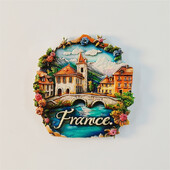 Franța, oraș, stereoscopic 3D, suveniruri turistice, pictură pe rășină, decor acasă, colecție, magneți de frigider
