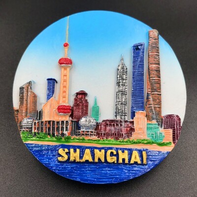 China Suveniruri de călătorie Shanghai Magneti de frigider Lujiazui Oriental Pearl TV Tower the Bund Autocolante pentru frigider Cadouri de nuntă Decor