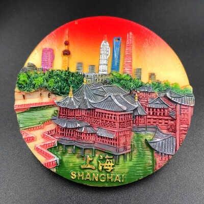 China Suveniruri de călătorie Shanghai Magneti de frigider Lujiazui Oriental Pearl TV Tower the Bund Autocolante pentru frigider Cadouri de nuntă Decor