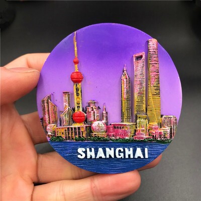 China Suveniruri de călătorie Shanghai Magneti de frigider Lujiazui Oriental Pearl TV Tower the Bund Autocolante pentru frigider Cadouri de nuntă Decor