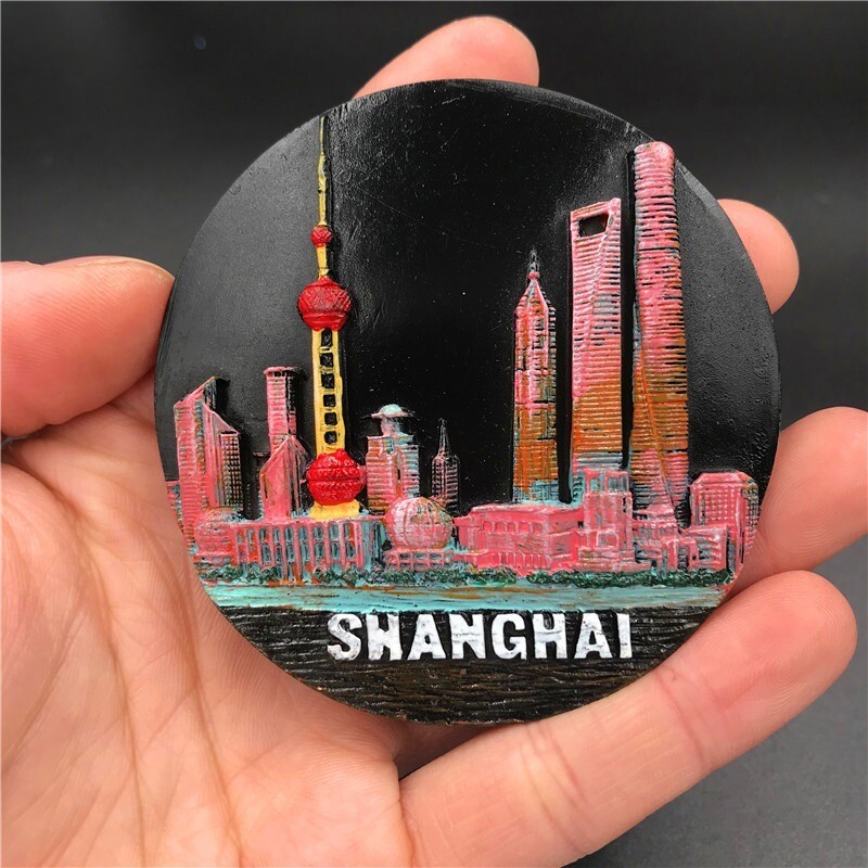 China Suveniruri de călătorie Shanghai Magneti de frigider Lujiazui Oriental Pearl TV Tower the Bund Autocolante pentru frigider Cadouri de nuntă Decor
