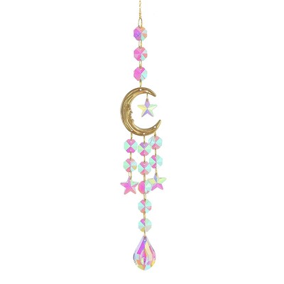1 bucată Cristal Wind Chime Suncatcher Dormitor Balcon Patio Soare Luna Prismă Pandantiv Decorări bune pentru casă