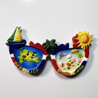 Republica Dominicană Creative Travel Suvenir Artizanat decorativ Personalitate Peisaj ochelari de soare Magnet Magneți de frigider