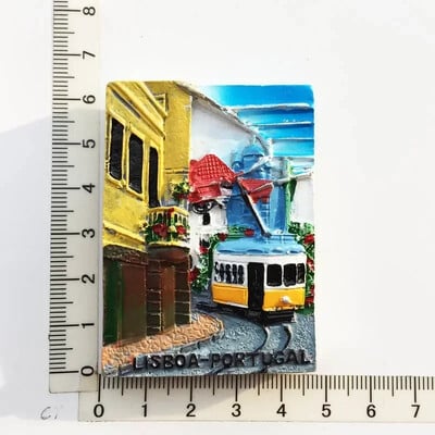 Magneți pentru frigider Portugalia Suvenir Lisabona Tramway Madeira Rășină Autocolante magnetice pentru frigider Suveniruri turistice Decorații pentru casă