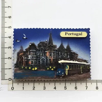 Magneți pentru frigider Portugalia Suvenir Lisabona Tramway Madeira Rășină Autocolante magnetice pentru frigider Suveniruri turistice Decorații pentru casă